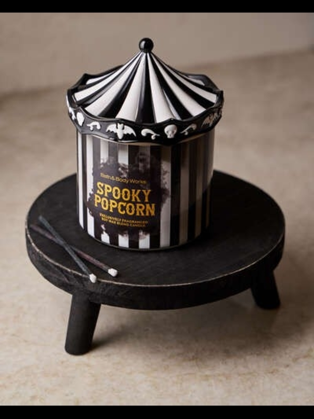 B&BW Spooky Popcorn Member Exclusive 3-Wick Halloween 2026 Candle (UNBLEMISHED) - Picture 11 of 13